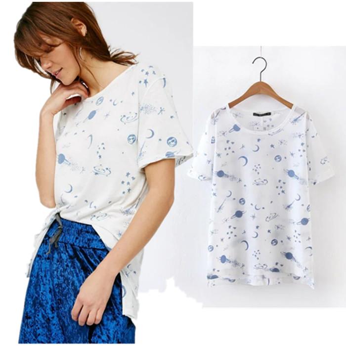 The Universe Of Stars Printing T-shirt Women