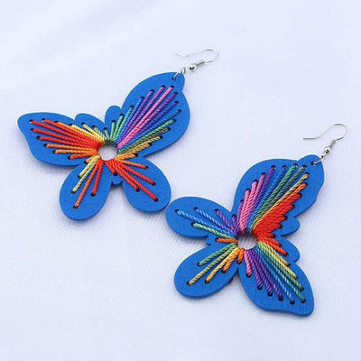 Butterfly Drop Wooden Earrings
