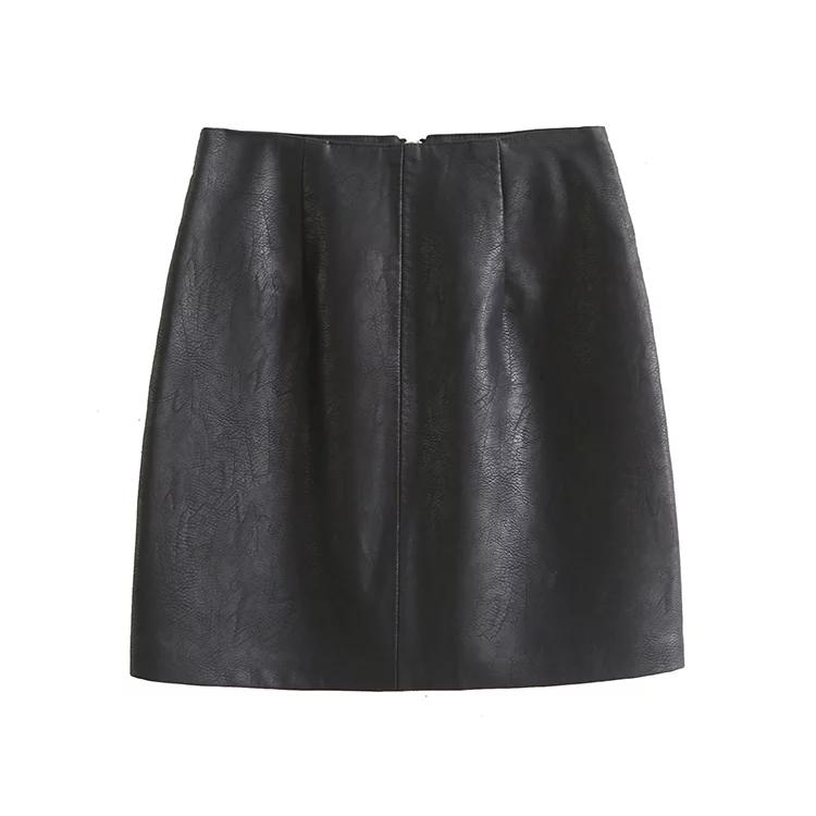 Restoring Ancient Ways Black Leather Skirt