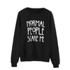 Dotfashion Black Letter Print Pullovers Loose Sweatshirt