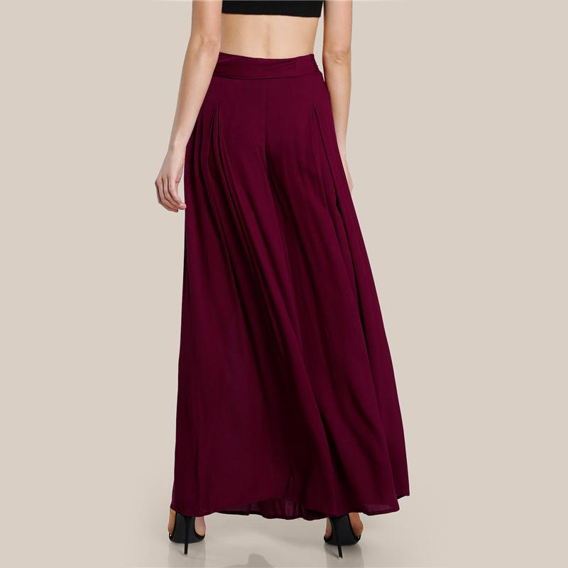Self Tie Fold Pleated Palazzo Pants