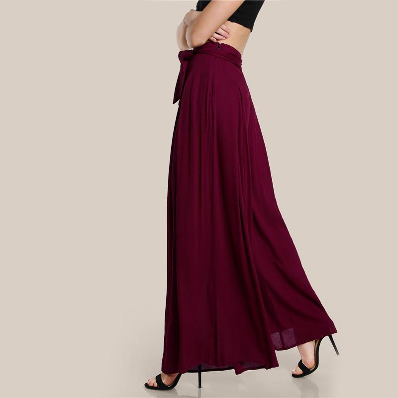 Self Tie Fold Pleated Palazzo Pants