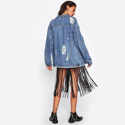 Destroyed Boyfriend Denim Jacket