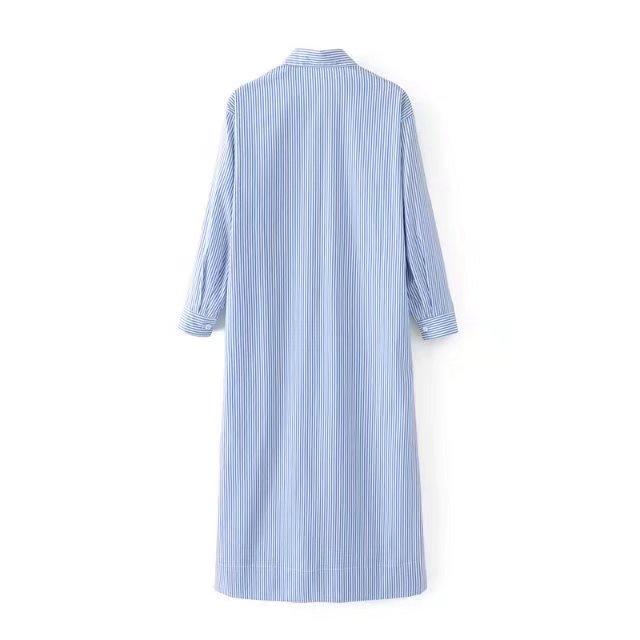 Pure Cotton Striped Long Shirt For Women