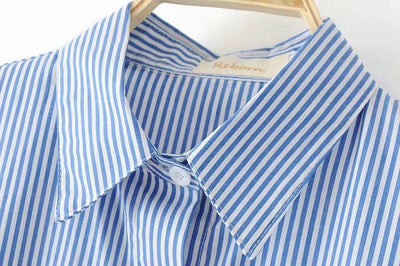 Pure Cotton Striped Long Shirt For Women