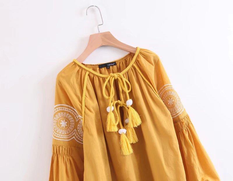 Vintage Bohemian Style Embroidery Casual Dress