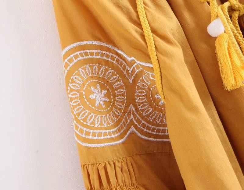 Vintage Bohemian Style Embroidery Casual Dress