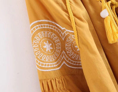 Vintage Bohemian Style Embroidery Casual Dress