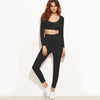 Drawstring Scoop Neck Long Sleeve Sweatpants