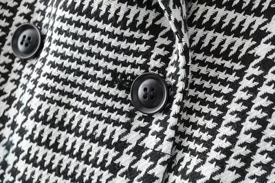 Vintage Plaid Houndstooth Double Breasted Blazers