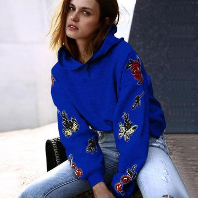 Floral Print Women Hoodies Sweatshirt