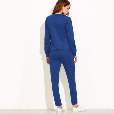 Angel Wings Print Tracksuit Two-piece Set