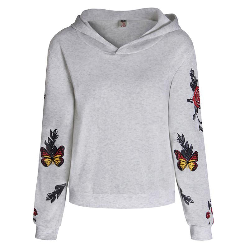 Floral Print Women Hoodies Sweatshirt