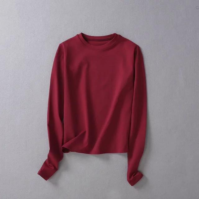 Candy Color High Stretch Skinny Long Sleeved T-shirt