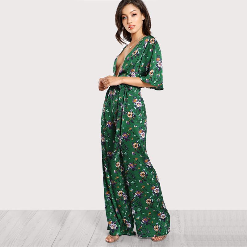 Sexy Jumpsuits Bell Sleeve for Women