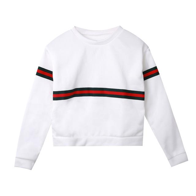 Striped Crew Neck Women Sweatshirt