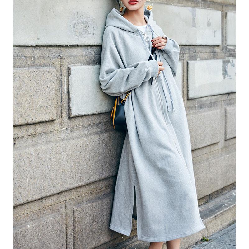 Women Long Zipper Front Sweatshirt