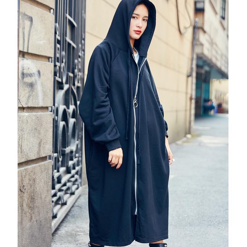 Women Long Zipper Front Sweatshirt