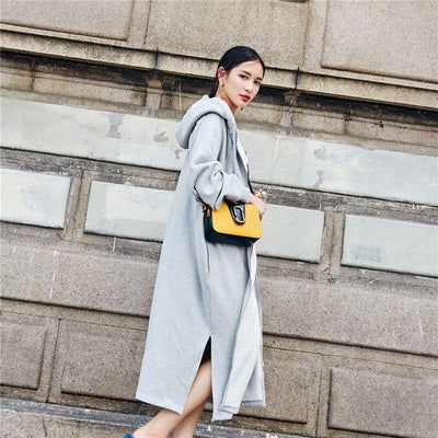 Women Long Zipper Front Sweatshirt