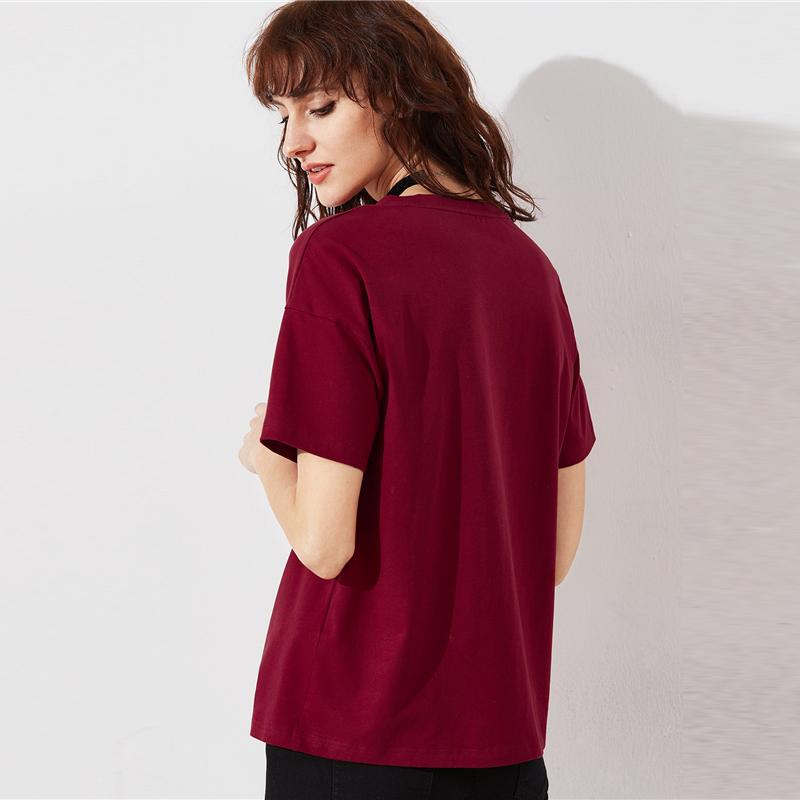 Short Sleeve Multicolor Round Neck Woman Tops