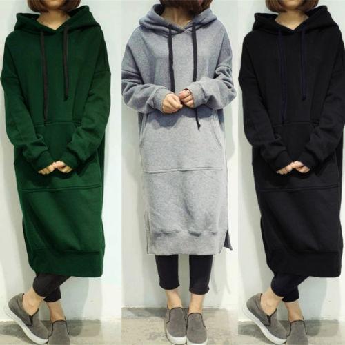 Warm Long Sleeve Loose Pocket Cotton Sweatshirt