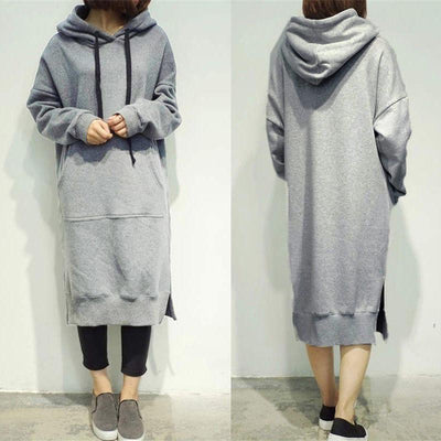 Warm Long Sleeve Loose Pocket Cotton Sweatshirt