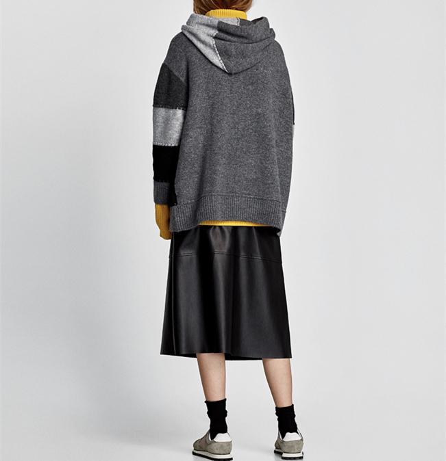 Oversize Woman Hooded Pullovers Long Sleeve Sweaters