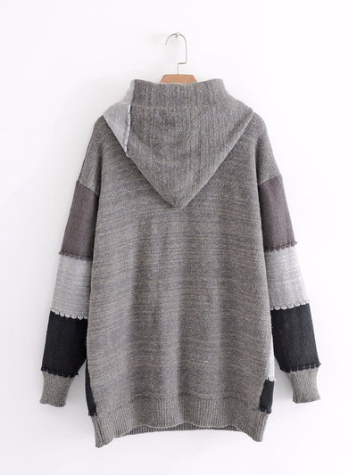 Oversize Woman Hooded Pullovers Long Sleeve Sweaters