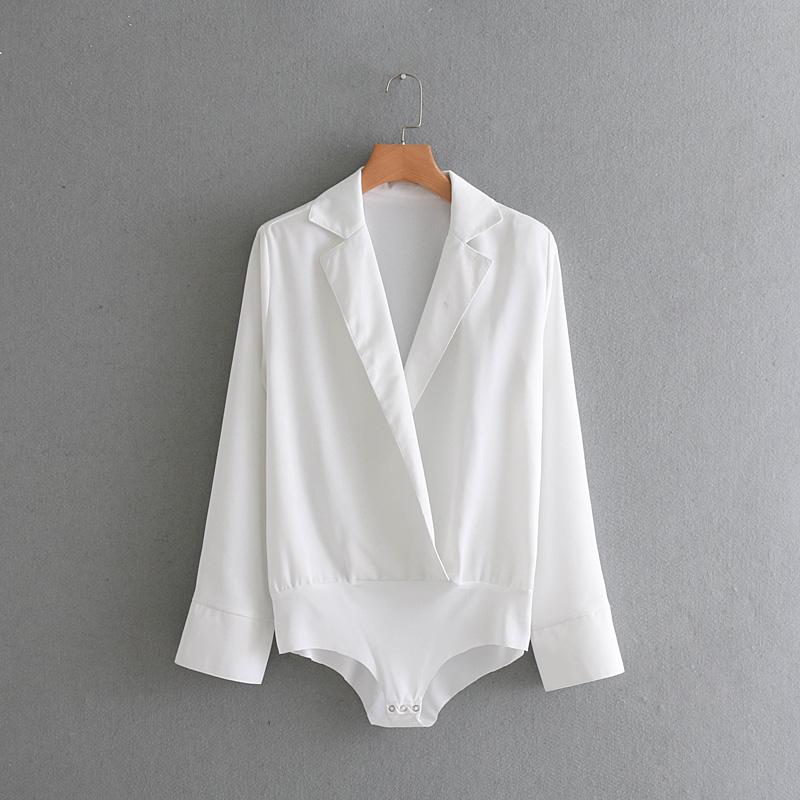 Long Sleeve Sexy Deep V-neck Solid Color Tops