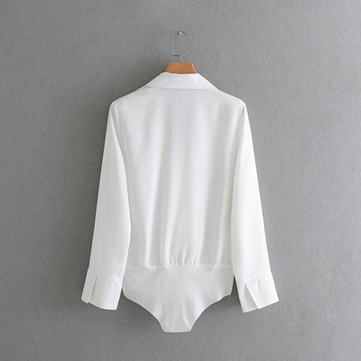Long Sleeve Sexy Deep V-neck Solid Color Tops