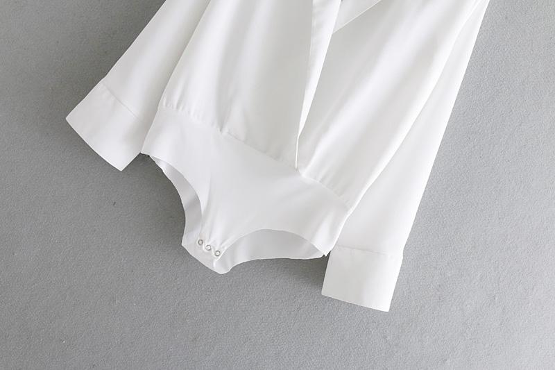 Long Sleeve Sexy Deep V-neck Solid Color Tops