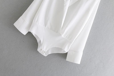 Long Sleeve Sexy Deep V-neck Solid Color Tops