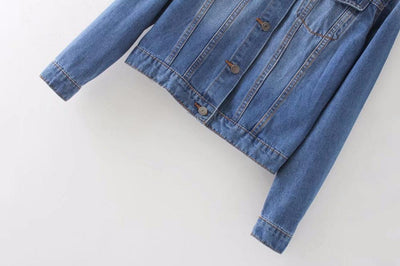 European Style High Street Rainbow Eye Embroidery Jacket