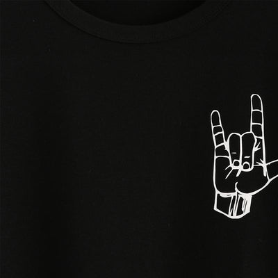 Gesture Print Short Sleeve Casual Tops