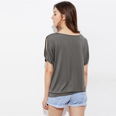 Feather Print Scoop Neck Short Sleeve Tribal Tops