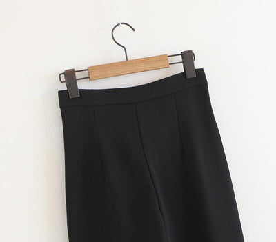 England Style Urban High Waist Double-breasted Collect Pants