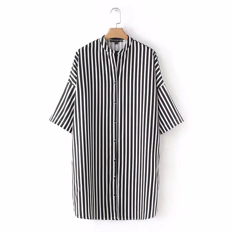 New Arrival High Street Black And White Striped Shirt