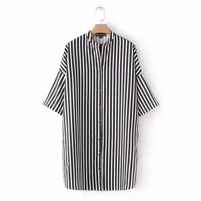 New Arrival High Street Black And White Striped Shirt