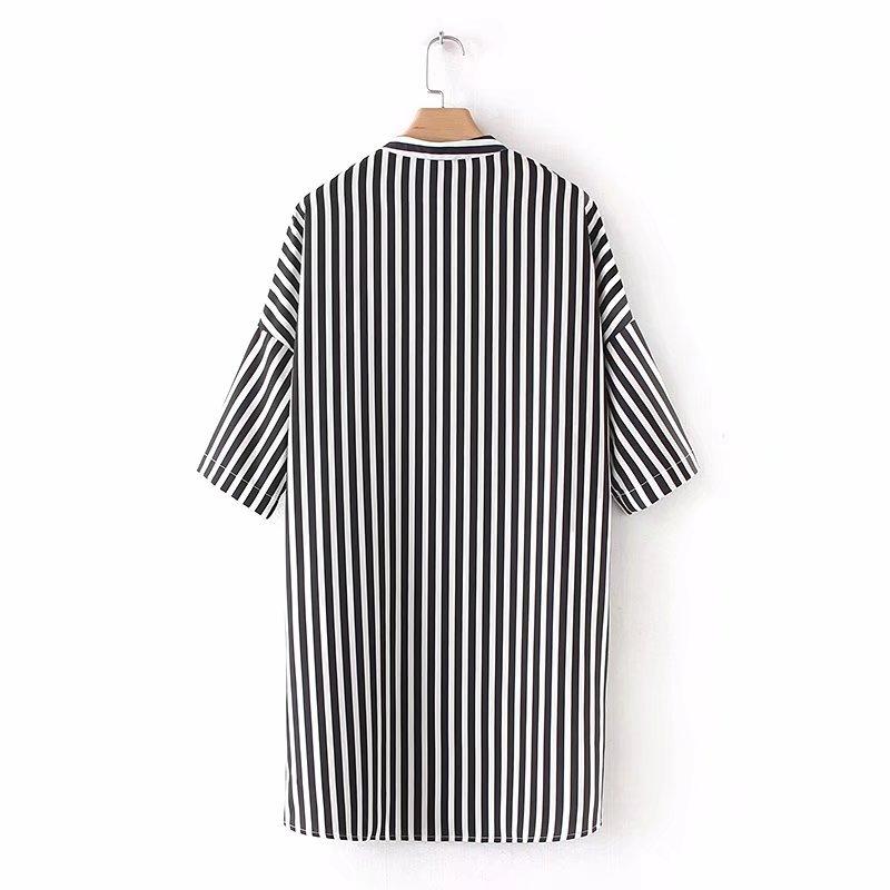 New Arrival High Street Black And White Striped Shirt
