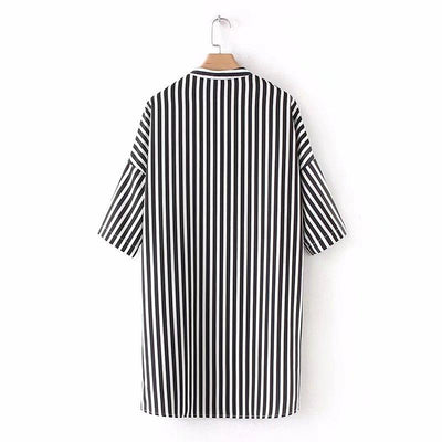 New Arrival High Street Black And White Striped Shirt