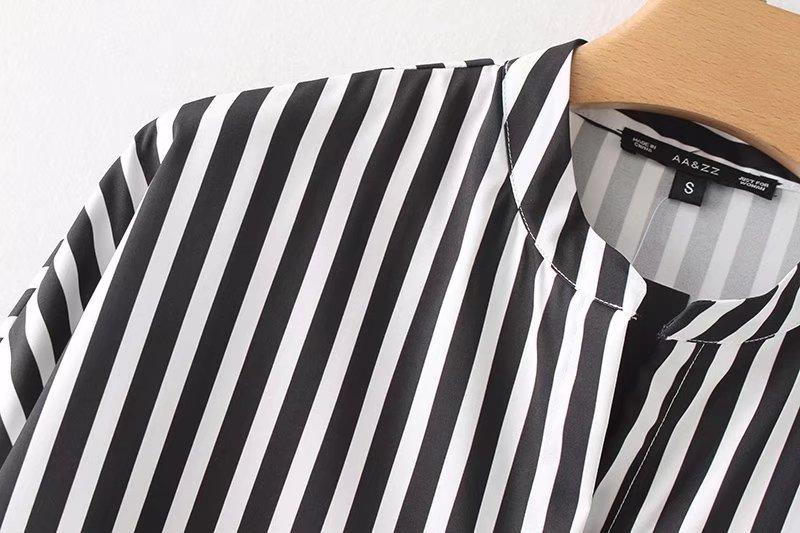 New Arrival High Street Black And White Striped Shirt