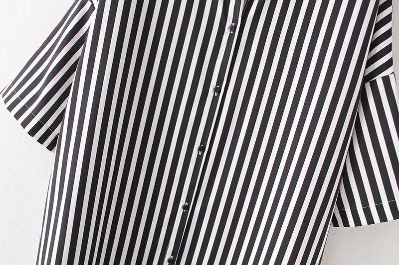 New Arrival High Street Black And White Striped Shirt
