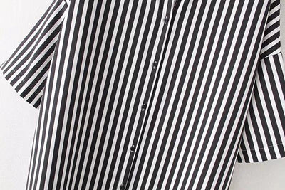 New Arrival High Street Black And White Striped Shirt