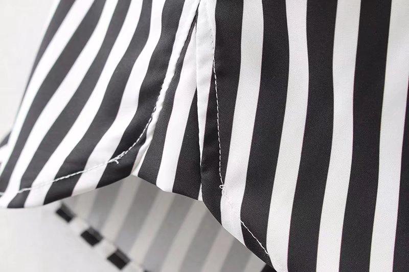 New Arrival High Street Black And White Striped Shirt