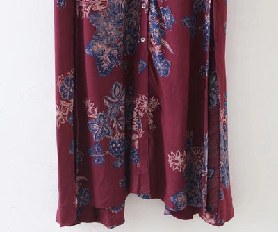Floral Printing V-neck Spring And Summer Dress