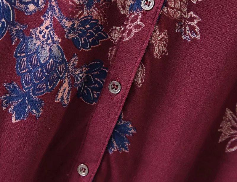 Floral Printing V-neck Spring And Summer Dress