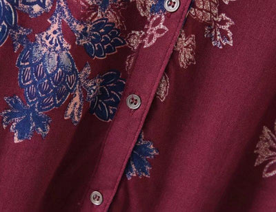 Floral Printing V-neck Spring And Summer Dress