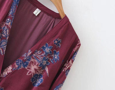 Floral Printing V-neck Spring And Summer Dress