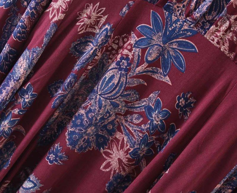 Floral Printing V-neck Spring And Summer Dress