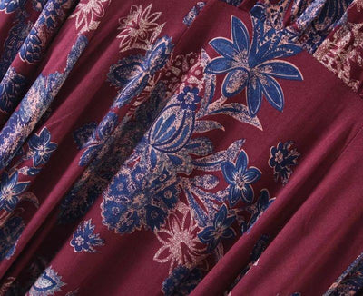 Floral Printing V-neck Spring And Summer Dress